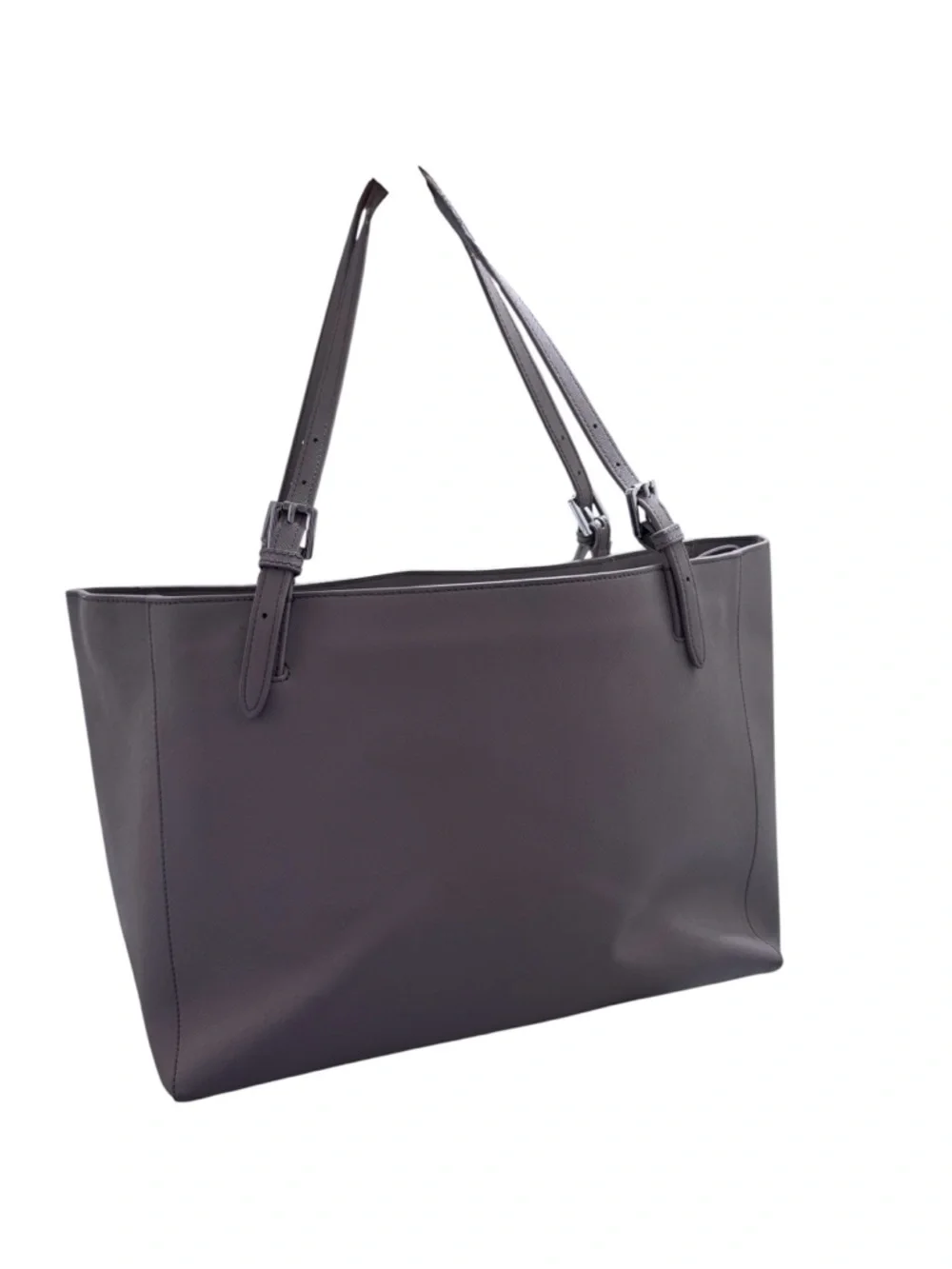 Tory Burch Taupe Saffiano Leather Double-Handle Tote